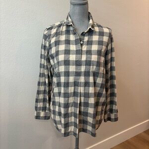 Madewell Flannel Plaid Classic Ex-Boyfriend Button-Back Collared Shirt Casual